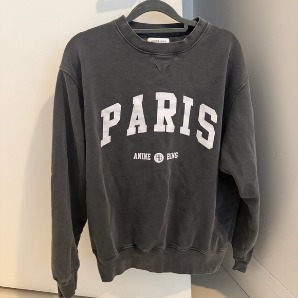 Anine Bing Charcoal Crewneck Sweater - Picture 1 of 4